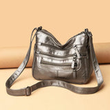 Soft Leather Shoulder Bags Multi-Layer Crossbody Handbag Purse