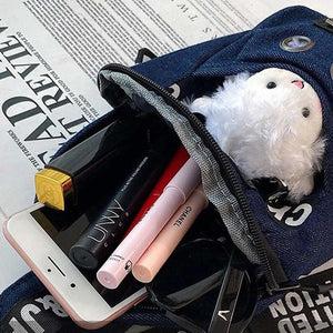 Sweet Bear Waist Bag Casual Denim Belt Bag for Women