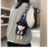 Sweet Bear Waist Bag Casual Denim Belt Bag for Women