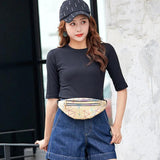 Women Fanny Pack Steam Punk Leg Bag Reflective Laser Shoulder Purse