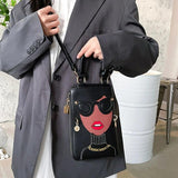 Funny PU Handbag Women Shoulder Satchel Purse for Girls