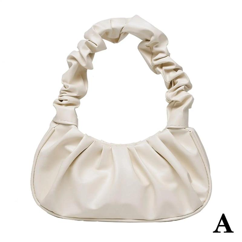 Pleated Handbags Women's Pu Leather Bags Shopping Casual Shoulder Armpit Bags