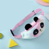 Cartoon Panda Pattern Kids Waist Bag Plush Fanny Pack
