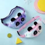 Cartoon Panda Pattern Kids Waist Bag Plush Fanny Pack