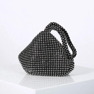 Rhinestones Hobos Handbag Small Evening Bags Clutch Zipper Pocket Purse