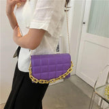 Square Leather Women Shoulder Bag Chain Handbag Ladies Evening Bag