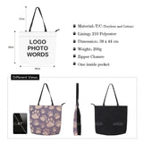 Customized Shoulder Bag for Shopping and Beach, Fancy Print Canvas Tote