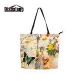 Customized Shoulder Bag for Shopping and Beach, Fancy Print Canvas Tote