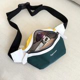 Canvas Waist Bag Letter Bum Bag Fanny Pack for Boys and Girls