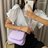 Solid Flap Shoulder Bag Lady Small Women's Handbags