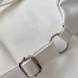 Unisex PU Leather Sling Bag Chain Chest Pouch Waist Pack