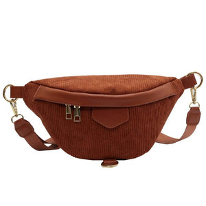 Winter Corduroy Belt Bag Fanny pack And Phone Pack Ladies Shoulder Crossbody