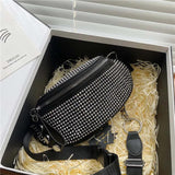 Rhinestone Fanny Waist Bag Diamond Chain Shoulder Messenger Bum Belt Phone Purse