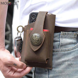 Leather Male Fanny Packs Vintage Waist Pack Cellphone Wallet