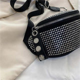 Rhinestone Fanny Waist Bag Chain Shoulder Messenger Bum Purse