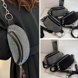 Rhinestone Fanny Waist Bag Chain Shoulder Messenger Bum Purse