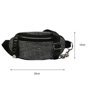 Rhinestone Waist Bag Diamond Fanny Pack Chain Belt Bags Bling Bum Bag