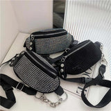 Rhinestone Waist Bag Diamond Fanny Pack Chain Belt Bags Bling Bum Bag