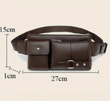 Slim PU Leather Waist Bag Hip Purse with Adjustable Belt Strap