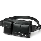 Slim PU Leather Waist Bag Hip Purse with Adjustable Belt Strap