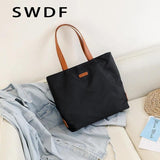 Japanese Tote Oxford Cloth Shoulder Bag for Women Large Student Casual Handbag