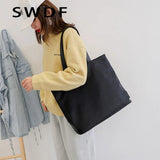 Japanese Tote Oxford Cloth Shoulder Bag for Women Large Student Casual Handbag