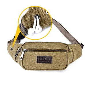 Canvas Waist Bag Unisex Waist Bag Mobile Phone Bag Convenient Belt Banana Bag