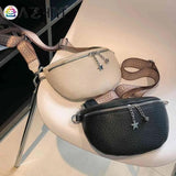 Waist Bag PU Leather Women Handbags Ethnic Style Straps Adjustable for Weekend