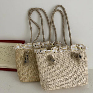 Women's Casual Straw Handbag Large Capacity Portable Shoulder Bag