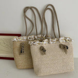 Women's Casual Straw Handbag Large Capacity Portable Shoulder Bag