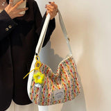 Canvas Shoulder Crossbody Bags for Woman Large Satchel Female Messenger Shopper