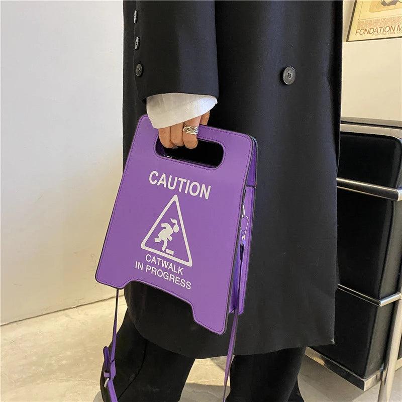 Chic Caution Letters Crossbody Bag