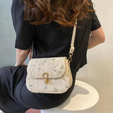 Lace Flower Straw Woven Bag Shoulder Saddle Bag Messenger Beach Party