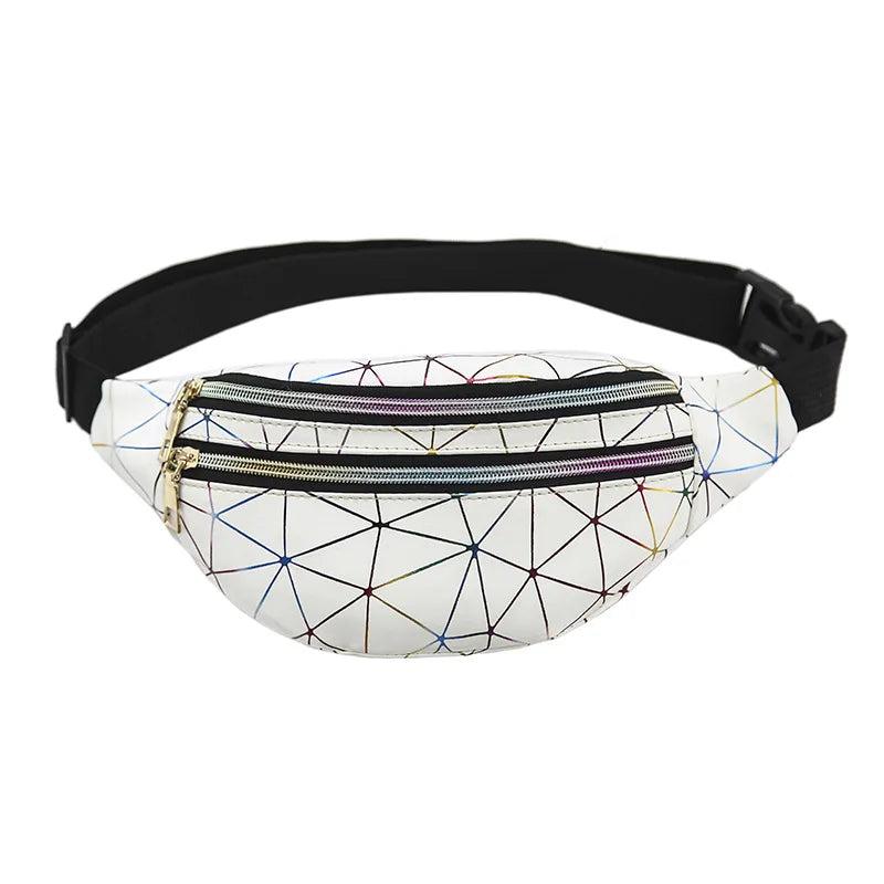 Laser Patchwork Fanny Pack Women Belt Bag Female Handbags
