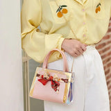 Women Silk Scarf Shoulder Bag Chain Strap Messenger Handbag Tote