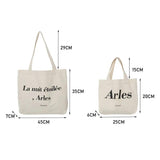 Casual Shoulder Bag Large Capacity Letter Printed Handbag Canvas Tote