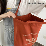 Paris Letters Print Canvas Shoulder Bag Girls Handbag Tote