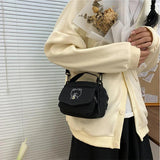 Canvas Zipper Bag Student Tote Messenger Bag