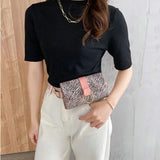 Leather Fanny Pack Ladies Belt Bag Leopard Stripe Waist Bag