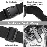 Women Waist Packs PVC Belt Bag Hip Clear Transparent Chest Pouch Zip Up
