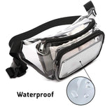 Women Waist Packs PVC Belt Bag Hip Clear Transparent Chest Pouch Zip Up