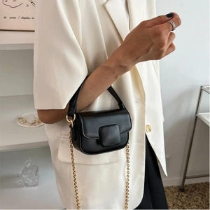 PU Leather Crossbody Bags For Women Chain Handbags Small Shoulder Bag