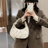 Summer Cloud Armpit Bag Pleated Handlebags PU