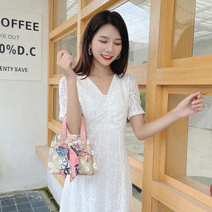 Women Daisy Pattern Shoulder Bag Chain Strap Messenger Handbag