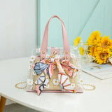 Women Daisy Pattern Shoulder Bag Chain Strap Messenger Handbag