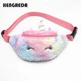 Kids Plush Waist Bag Girls Boys Crossbody Shoulder Pocket Purse