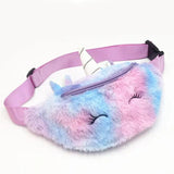 Kids Plush Waist Bag Girls Boys Crossbody Shoulder Pocket Purse