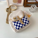 Plaid Backpack Female Nylon Crossbody Bag Lady Handbag