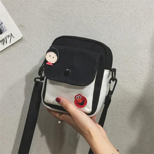 Canvas Mini Crossbody Student Bag Small Shoulder Phone Bag