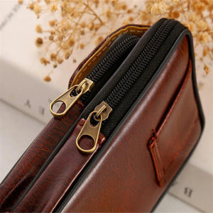 PU Leather Men Waist Packs Mobile Phone Bag Belt Waist Pouch For Men